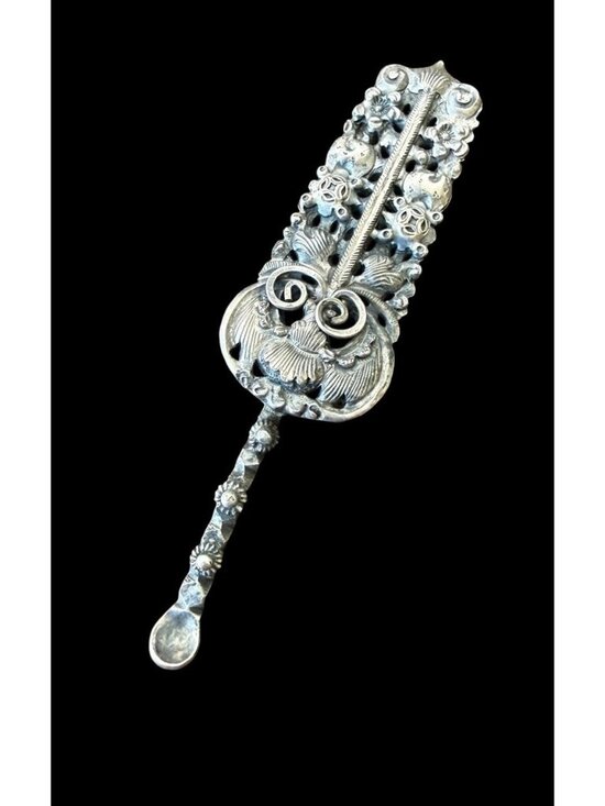 Vintage Sterling Silver Leaf Art Nouveau Hair Barrette Clip 2.5” main image 7
